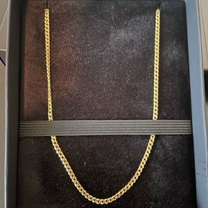 18k Gold 2.8mm Cuban Link Chain 20 Inches Long